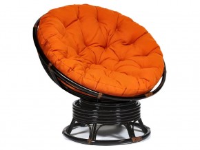 Кресло-качалка Papasan w 23/01 B с подушкой Antique brown, ткань Оранжевый в Урае - uraj.магазин96.com | фото