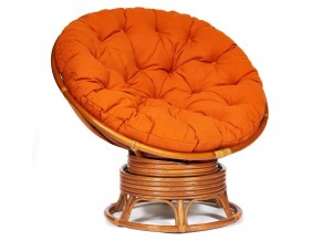 Кресло-качалка Papasan w 23/01 B с подушкой Cognac, ткань Оранжевый в Урае - uraj.магазин96.com | фото