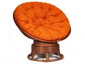 Кресло-качалка Papasan w 23/01 B с подушкой Pecan, ткань Оранжевый в Урае - uraj.магазин96.com | фото