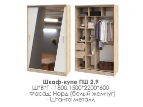 шкаф-купе ПШ-2.9 1500 Норд Белый жемчуг 1500 в Урае - uraj.магазин96.com | фото